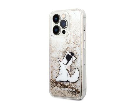 Futrola Karl Lagerfeld Hc Liquid Glitter Choupette - iPhone 14 Pro zlatna (KLHCP14LGCFD).