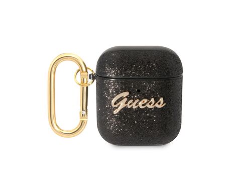 Futrola Guess - Airpods 1/2 PU Glitter Flake crna (GUA2HGGSHK).