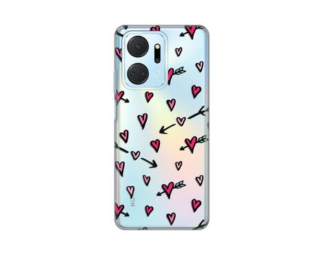 Silikonska futrola PRINT Skin - Huawei Honor X7a Heart Pattern.