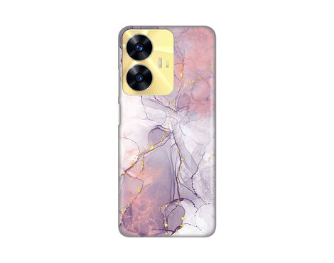 Silikonska futrola PRINT - Realme C55 Pink Marble.