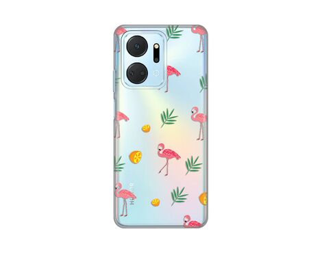 Silikonska futrola PRINT Skin - Huawei Honor X7a Flamingo.