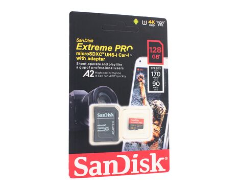 Memorijska Kartica SanDisk SDHC 128GB Extreme PRO 4K UHD V30 sa adapterom CN.