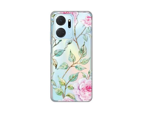 Silikonska futrola PRINT Skin - Huawei Honor X7a Roses Pattern.