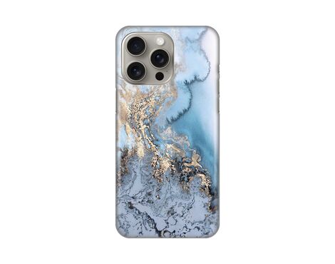 Silikonska futrola PRINT - iPhone 15 Pro Max 6.7 Blue Gold Marble.