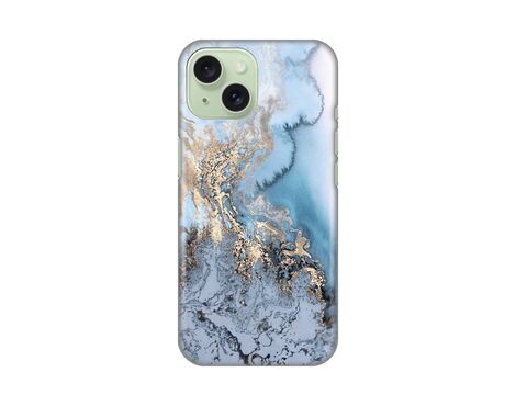 Silikonska futrola PRINT - iPhone 15 Blue Gold Marble.