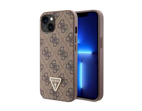 Futrola Guess Hc PU Leather 4G Triangle Strass - iPhone 15 braon (GUHCP15SP4TDPW).