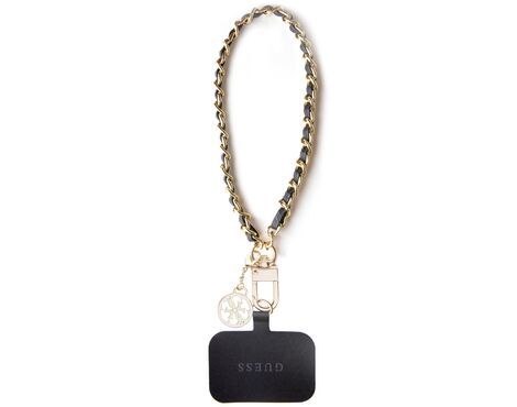 Traka - telefon Guess HDSP PU Saffiano Chain Strap 4G Charm crna (GUOUCHSAMC4K).