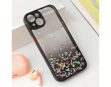 Futrola Frame Glitter - iPhone 15 crna.