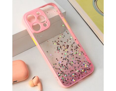 Futrola Frame Glitter - iPhone 15 Pro Max 6.7 roze.