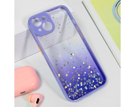 Futrola Frame Glitter - iPhone 15 ljubicasta.