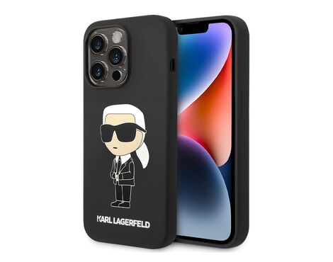 Futrola Karl Lagerfeld Hc Silicone NFT Ikonik - iPhone 15 Pro Max 6.7 crna (KLHCP15XSNIKBCK).