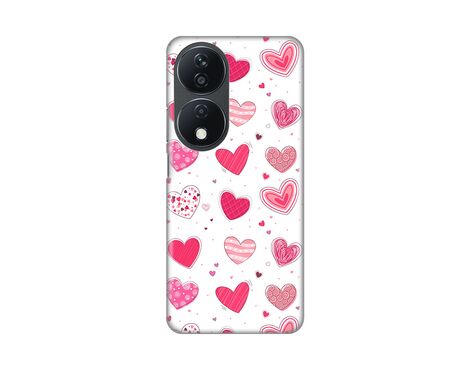 Silikonska futrola PRINT Skin - Huawei Honor X7b Pink Hearts.