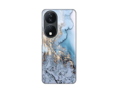 Silikonska futrola PRINT - Huawei Honor X7b Blue Gold Marble.