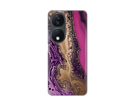 Silikonska futrola PRINT - Huawei Honor X7b Purple Gold Marble.