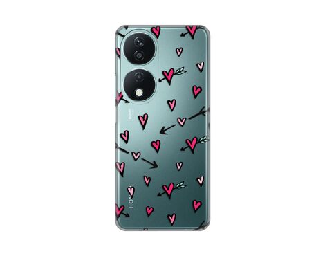 Silikonska futrola PRINT Skin - Huawei Honor X7b Heart Pattern.