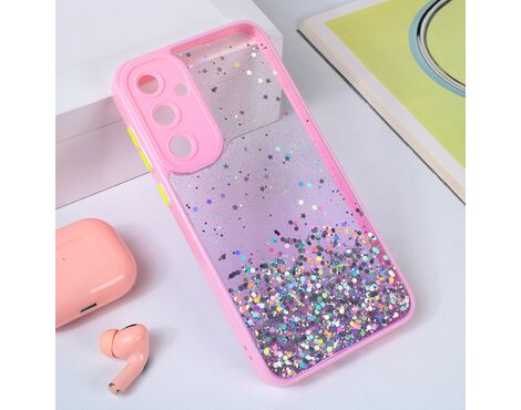 Futrola Frame Glitter - Samsung A356B Galaxy A35 5G roze.