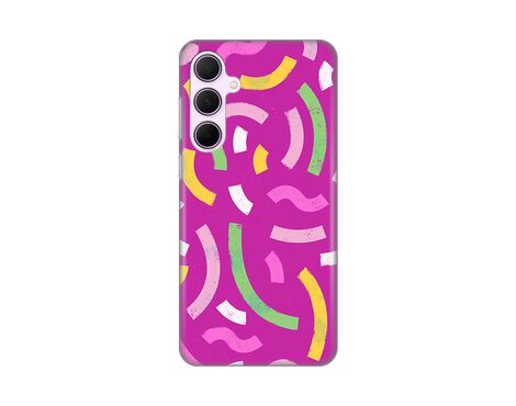 Silikonska futrola PRINT - Samsung A356B Galaxy A35 5G Happy Lines pink.