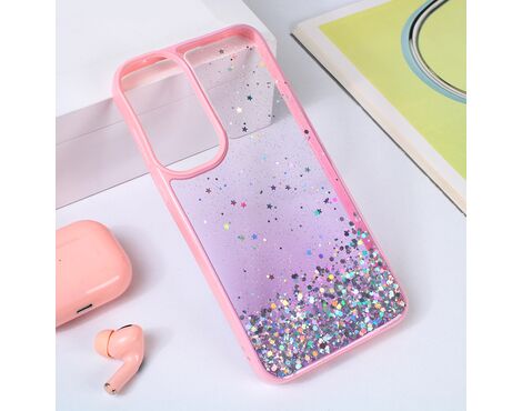 Futrola Frame Glitter - Samsung A556 Galaxy A55 5G roze.