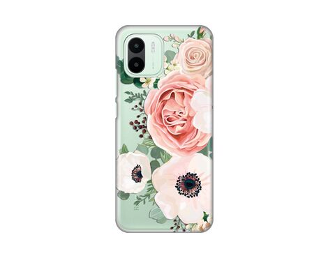 Silikonska futrola PRINT Skin - Xiaomi Redmi A1/Redmi A2 Luxury Pink Flowers.