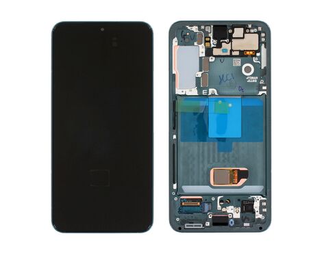 LCD displej (ekran) - Samsung S901B/Galaxy S22 5G + touchscreen + frame Green Service Pack ORG/GH82-27520C.