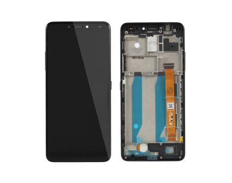 LCD displej (ekran) - Alcatel OT-5099 3V + touchscreen + frame black (crni) (Original Quality).