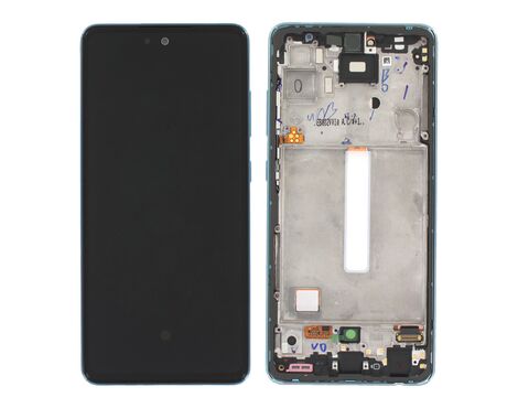 LCD displej (ekran) - Samsung A525/Galaxy A52 2021 + touchscreen + frame Blue Service Pack ORG/GH82-25524B.