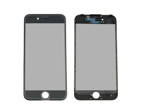 Staklo touchscreen-a + frame + OCA + polarizator - Iphone 7 Crno (Crown Quality).