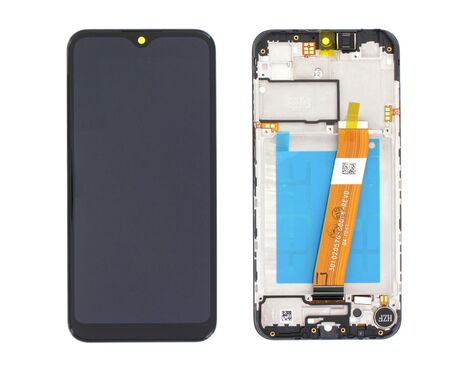 LCD displej (ekran) - Samsung A015 Galaxy A01 (2020) + touchscreen + frame black (crni) Service Pack ORG/GH81-18209A.