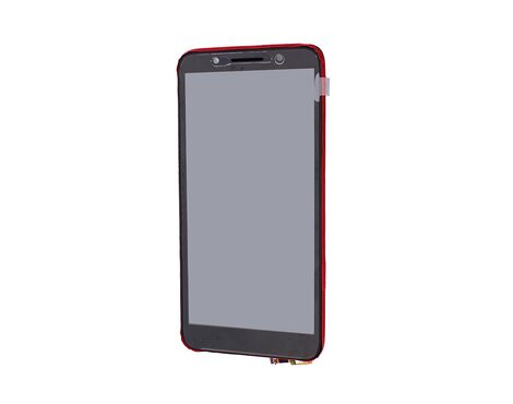 LCD displej (ekran) - Alcatel OT 1C/5009D+touch screen crni+frame crveni SPO.