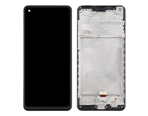 LCD displej (ekran) - Samsung A217/Galaxy A21s + touchscreen + frame black (crni) (Original Material).