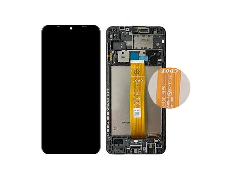 LCD displej (ekran) - Samsung A125/Galaxy A12 + touchscreen + frame black (crni) Rev.0.1.