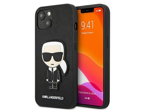 Futrola Karl Lagerfeld Hc Saffiano Ikonik Patch - iPhone 13 crna (KLHCP13MOKPK).