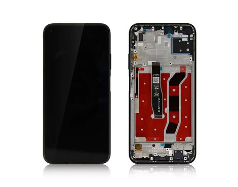 LCD displej (ekran) - Huawei P40 Lite + touchscreen + frame black (crni) (High Quality).