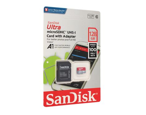 Memorijska Kartica SanDisk SDXC 128GB Ultra Micro 100MB/s Class 10 sa adapterom ZJ CN.