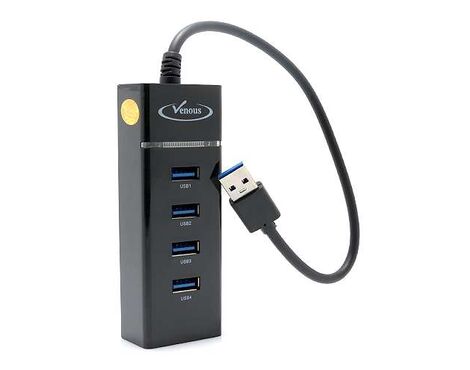 HUB USB 3.0 Hi-Speed Venous 4 porta crni (MS).