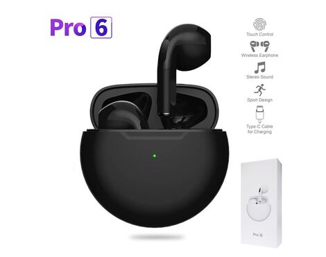 Bluetooth slusalice Airpods Pro6 crne HQ.