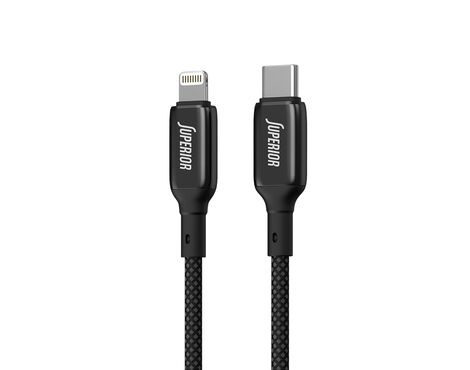 USB data kabl Superior SU-K105 Cink 27W 3A Type C na Lightning 1m crni (MS).