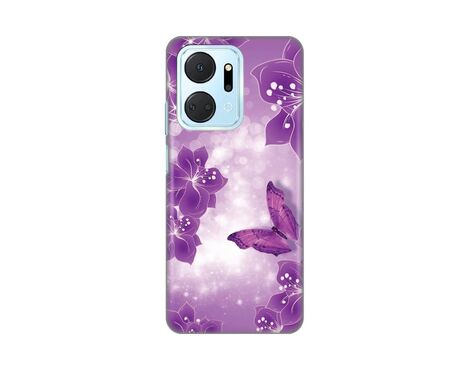 Silikonska futrola PRINT - Huawei Honor X7a Butterfly And Flowers.