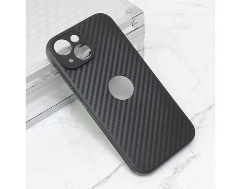 Futrola Carbon fiber - iPhone 15 crna (sa otvorom za logo).