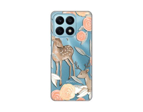 Silikonska futrola PRINT Skin - Huawei Honor X8a Flower Deer.