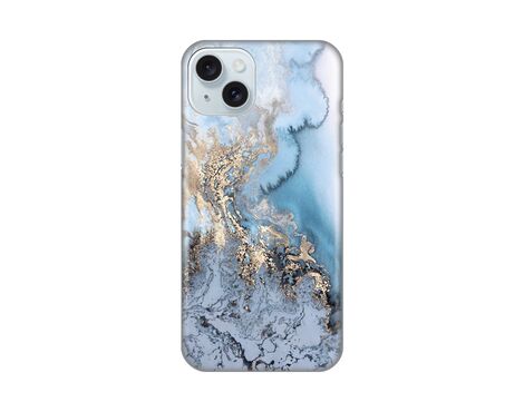 Silikonska futrola PRINT - iPhone 15 Plus Blue Gold Marble.