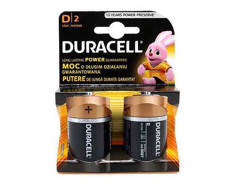 Baterija alkalna 1.5V D LR20 blister 2/1 Duracell (MS).