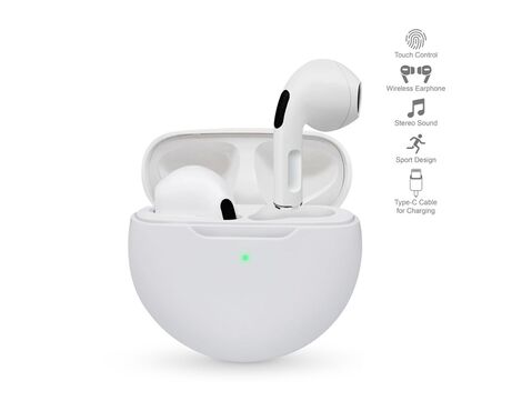 Bluetooth slusalice Airpods T-phox Pro bele HQ.