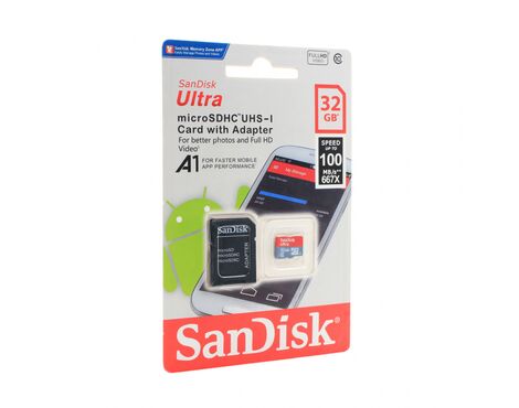 Memorijska Kartica SanDisk SDHC 32GB Ultra Micro 100MB/s Class 10 sa adapterom ZJ CN.