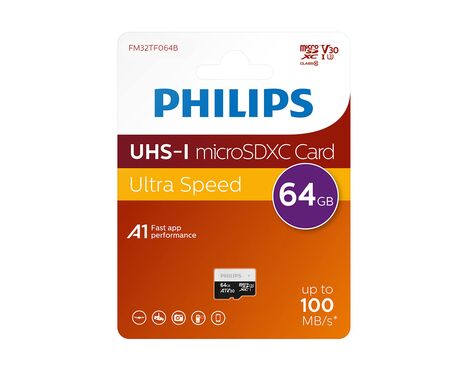 Memorijska kartica PHILIPS Micro SD 64GB V30 ULTRA SPEED (FM32TF064B/93) (MS).