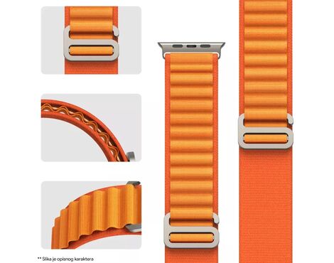 Narukvica Moye Smart Watch Alpine Loop Strap 44/45/49mm Orange with Starlight.