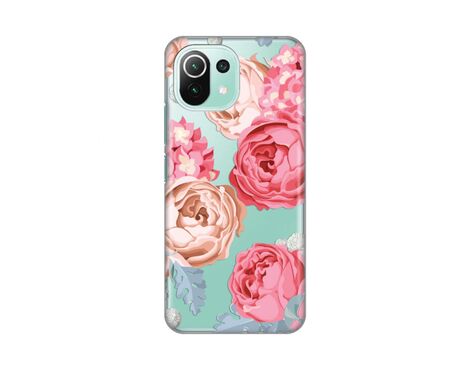 Silikonska futrola PRINT Skin - Xiaomi Mi 11 lite Pink Flowers.