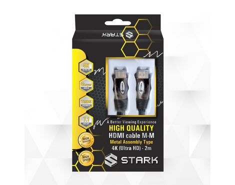 Kabl STARK HDMI M-M pozlacen 4K metalno kuciste 2m.