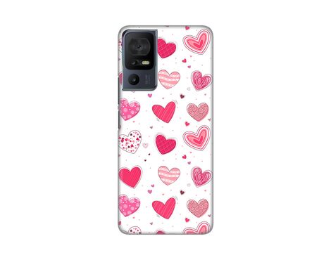 Silikonska futrola PRINT Skin - A1 Alpha Eco Pink Hearts.