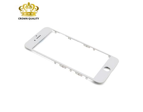 Staklo touchscreen-a - Iphone 7 + frame (Crown Quality) white (beli) (MS).